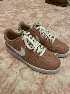 Nike Low-Top Sneakers in Dusty Pink with White Swoosh